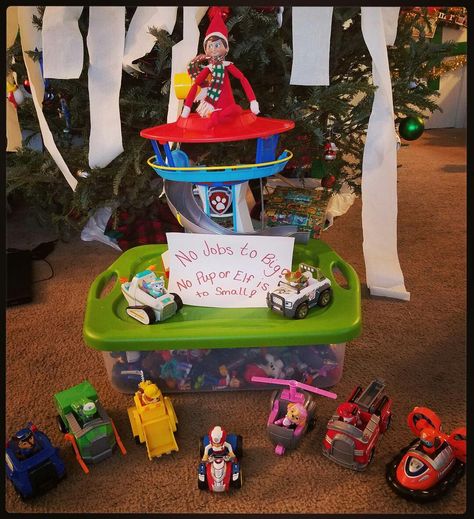 Elf on the shelf calls the paw patrol Elf On The Shelf Ideas Paw Patrol, Paw Patrol Elf On The Shelf Ideas, Elf On The Shelf Paw Patrol, Toddler Elf On The Shelf, Elf 2023, Paw Patrol Games, Elf On The Shelf Arrival, Paper Napkin Folding, Baby Elf