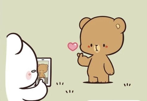 Mocha And Milk Bear, Milk Mocha Bear, Milk Bear, Milk And Mocha, Mocha Bear, Bear Gif, Milk & Mocha, Cute Bear Drawings, Themes App