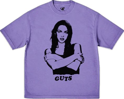 Olivia Rodrigo Guts, Olivia Rodrigo, Dream Clothes, Dream Wardrobe, On Back, Official Store, Screen Printing, Violet, Tee Shirts