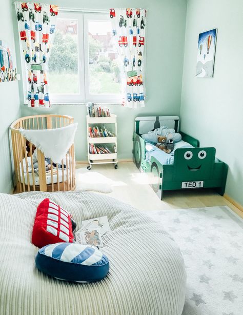 Transport Themed Toddler Bedroom | Ami Le Roux Transport Bedroom Ideas, Transport Themed Bedroom, Cars Toddler Bedroom, Vehicle Themed Bedroom, Toddler Car Themed Bedroom, Car Toddler Bedroom, Toddler Bedroom Boy Cars, Car Themed Toddler Room, Toddler Boy Room Cars