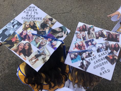 lmao follow our instas @alexiswarner_ @adriannalabarbera Graduation Caps, How Lucky Am I, Graduation Cap, Polaroid Film