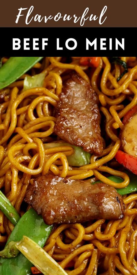 Chinese Food Recipes Lo Mein, Beef Lo Main, Steak Low Mein, Low Main Recipes, Beef And Shrimp Lo Mein Recipe, Beef Lomein Recipes Chinese Food, Restaurant Style Lo Mein, Chinese Low Mein Recipe, Crockpot Beef Lo Mein