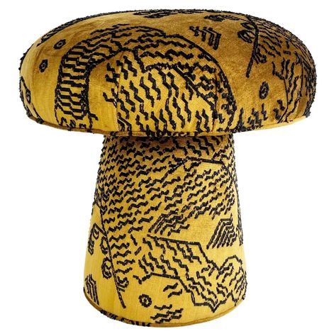 For Sale on 1stDibs - This Forsyth Mushroom Pouf Ottoman was created and designed by the Forsyth design team. Each ottoman is handcrafted in Saint Louis. A cute decorative piece Mushroom Ottoman, Mushroom Stool, Lawson Fenning, Modern Vintage Furniture, Modern Ottoman, Ottoman Pouf, Floor Pouf, The Mushroom, Pouf Ottoman