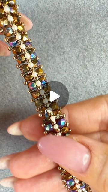 Sama_Jewels | Jewelry Tutorials & DIYs on Instagram: "If YOU Love Simple Designs, This One’s for YOU! 🤗 Hey Ladies!💫 if you love simple, elegant designs, this one’s totally for you! I just made this gorgeous bracelet with fire- polished beads, and it’s so easy using right-angle weave stitch. You’ll be amazed at how quick it comes together- give it a try and let me know what you think!   How to Make a Classic Right Angle Weave Bracelet in Minutes https://youtu.be/hqMf-RbTQ-8  #diy #jewelryoftheday #beaded #jewelryofinstagram #tutorial #handmade #handmadejewelry #samajewels #trendyjewelry #crystalbracelet" Sparkly Beaded Bracelets, Beads Bracelet Design Ideas Easy, How To Make A Bracelet, Easy Jewelry Diy, Handmade Bracelets Ideas, Beaded Bracelet Tutorial, Weave Bracelet, Bead Weaving Tutorials, Love Simple