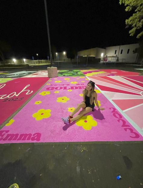 Harry Styles Parking Spot Painting, Senior Parking Spaces Harry Styles, Senior Parking Space Ideas Harry Styles, Harry Styles Senior Parking Spot, Senior Parking Space Ideas Pink, Harry Styles Parking Spot, Pink Parking Spot Painting, Graduation Memories Ideas, Cute Parking Spot Painting Ideas