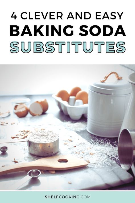 Don't let those muffins fall flat! If you need a baking soda substitute, we've got your back! Here are four ideas to try. Baking Soda Replacement, Soda Substitute, Baking Soda Substitute, Benefits Of Baking Soda, Shelf Cooking, Soda Alternatives, Baking Soda Benefits, Cooking Substitutions, Baking Substitutes