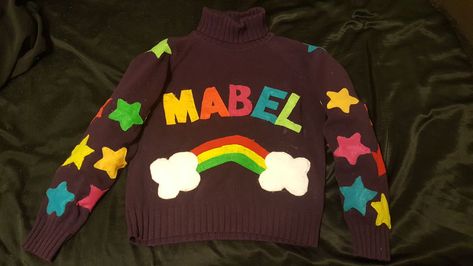 Weird Sweaters, Mabel Pines Sweaters, Mabel Pines Cosplay, Mable Pines, Mabel Sweater, Light Up Clothes, Pink Patch, Mabel Pines, Diy Clothes Design