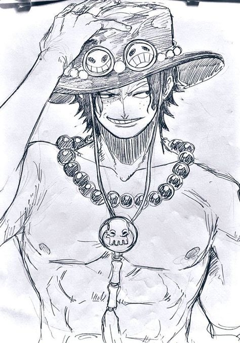 Ace One Piece, Naruto Sketch Drawing, One Piece Tattoos, One Piece Cartoon, Crayon Drawings, Best Anime Drawings, Anime Drawing Books, One Piece Ace, One Peice Anime