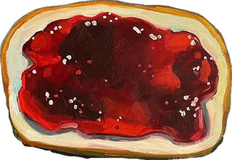 Jam Toast | ERIKA LEE SEARS Jam Toast, Freezer Jam, New Mommy, Food Painting, Oil Pastel Art, Acrylic Oil Painting, Ethereal Art, Pastel Art, Wood Panel