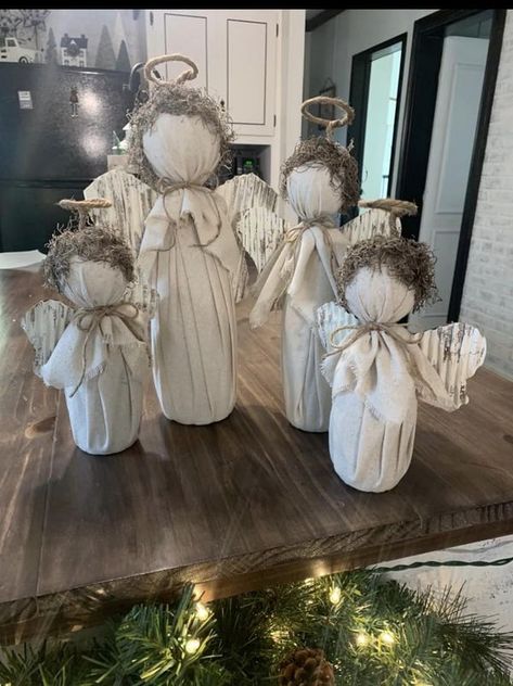 Diy Christmas Angel Ornaments Ideas, Diy Angels Crafts How To Make, Angel Diy Crafts, Angel Crafts Diy, Angel Crafts Christmas, Christmas Theme Decorations, Making Angels, Christmas Angels Diy, Angel Ornaments Diy