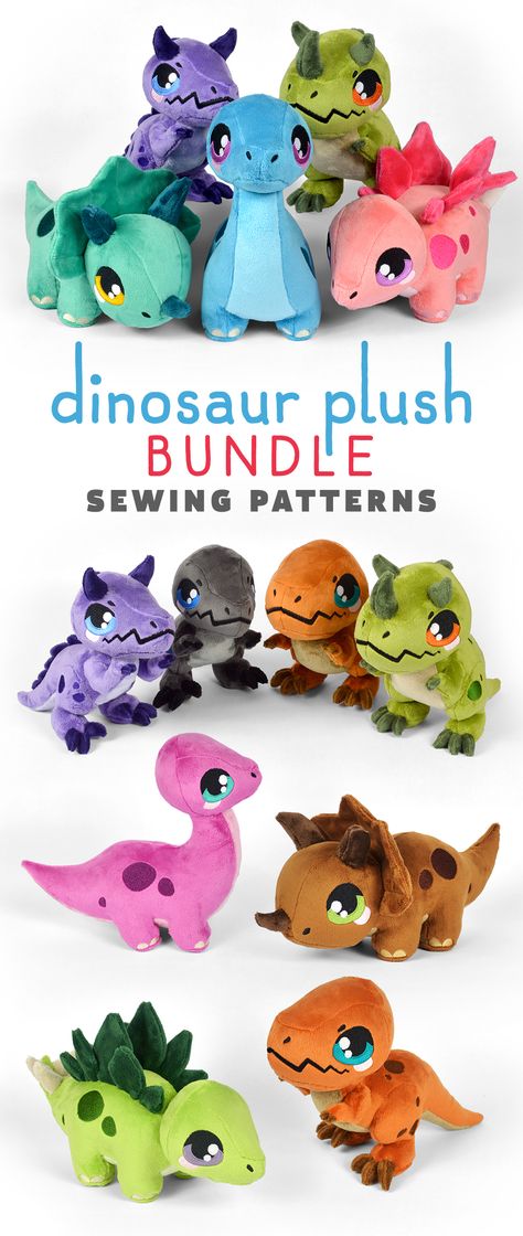 Sewing Patterns Dinosaur, Diy Dino Stuffed Animal, Stegosaurus Sewing Pattern, Plushie Patterns Dinosaur, Small Plush Sewing Pattern, Dinosaur Plush Sewing Pattern, T Rex Plush Pattern, Dinosaur Toy Pattern, Diy Dinosaur Plush