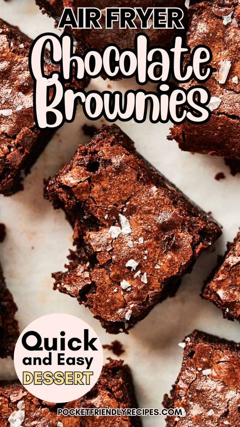 Quick Brownie Recipe, Air Fryer Brownies, Chewy Chocolate Brownies, Gooey Brownies, Air Fry Recipes, Fry Recipes, Brownie Ingredients, Keto Brownies, Easy Air Fryer