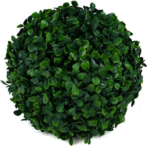 Boxwood Topiary Ball - 7" Artificial Topiary Plant - Wedding Decor - Indoor/Outdoor Artificial Plant Ball - Topiary Tree Substitute (2, Boxwood) Foliage Garden, Front Porch Planters, Boxwood Balls, Garden Spheres, Topiary Tree, Topiary Plants, Artificial Topiary, Porch Planters, Boxwood Topiary