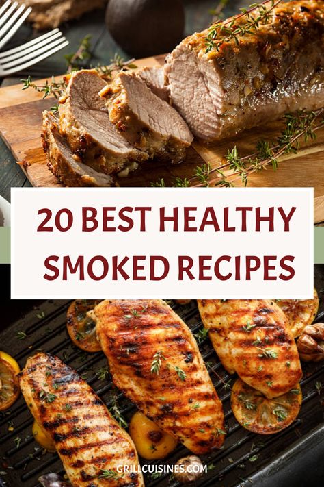 Fire up your smoker for a journey of flavor and wellness with our Healthy Smoked Recipes. These recipes are easy to make and are [perfect for your gatherings and BBQ nights. Discover lean proteins, nutrient-rich veggies, meat, nuts, chicken and other smoker food ideas. Healthy Smoked Meat, Low Sodium Smoker Recipes, Healthy Smoker Meals, Keto Smoker Recipes, Smoker Food Ideas, Healthy Smoker Recipes, Electric Smoker Recipes, Hot Recipes, Smoker Recipes Electric