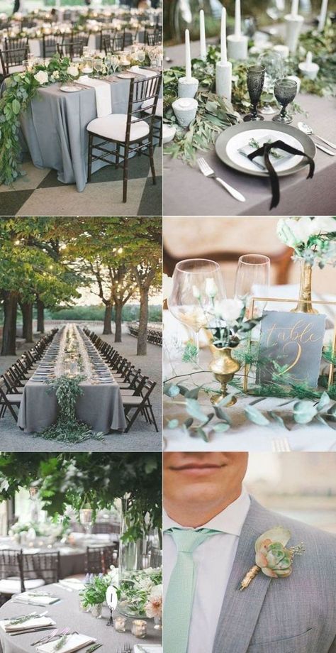 Timeless Grey Wedding Color Palette Ideas to Inspire #weddingfoodideas  #goodtimes    #love   #rusticwedding   #boy Gray Wedding Party, Festival Wedding Decorations, Wedding Color Palette Ideas, Grey Wedding Theme, Wedding Planning Notebook, Gray Wedding Colors, Wedding Timeless, Bridal Planner, Wedding Parties Colors