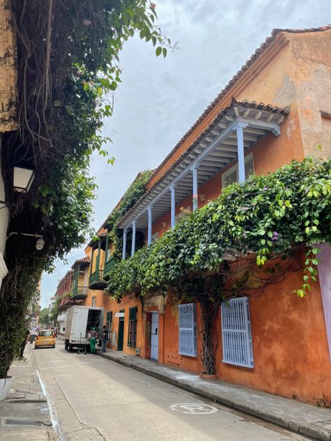 Cartagena Colombia travel architecture old town ivy buildings colorful Beautiful Buildings, Old Town, Building, Travel, Cartagena