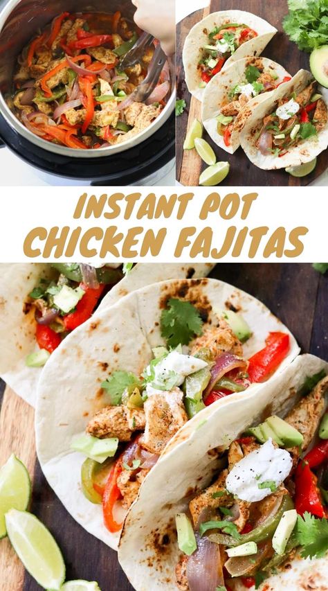 Dinner has never been easier! This Instant Pot Chicken Fajita recipe comes together in just 20 minutes, with tender, and lightly spicy chicken breasts, bell peppers, and onions. It's a simple and delicious meal that'll wow your family! #cookathomemom #instantpotrecipes Instant Pot Chicken Fajitas, Spicy Chicken Breast, Easy Chicken Fajitas, Chicken Fajita Recipe, Mexican Spices, Chicken Fajita, Fajita Recipe, Instant Pot Chicken, Chicken Fajitas