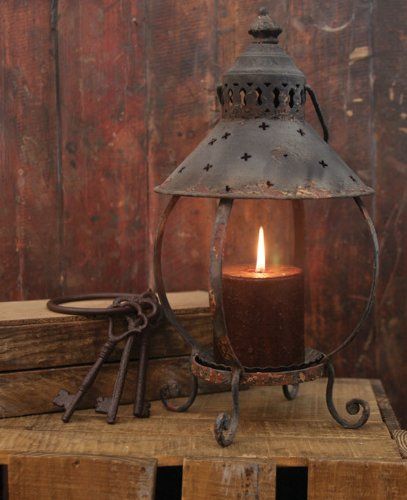 Amazon.com: Primitive Decor Rustic Table Lantern-Antique Rust: Everything Else Vintage Auto's, Table Lanterns, Primitive Lighting, Old Lanterns, Lantern Candle Decor, Lantern Lamp, Primitive Home, Primitive Decor, Lamps For Sale