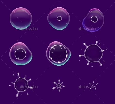 Animated Bubble Burst Game Sprite Animation Bubble Pop Animation, Bubble Animation, Sprite Animation, Game Sprite, Bubble Burst, Burst Bubble, Cartoon Bubbles, Eyeliner Ideas, Ui Design Patterns