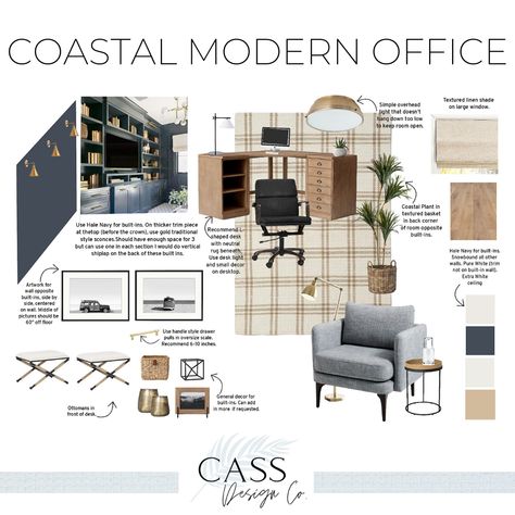 Nautical Office Decor Interior Design, Nautical Interior Design Modern, Beach Office Design, Modern Coastal Office Interior Design, Coastal Commercial Office, Masculine Coastal Office, Nautical Home Office, Nautical Office Design, Coastal Modern Office