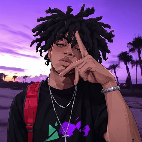 Dreadhead Pfp Anime, Cartoon Avatar Icon, Black Anime Guy Aesthetic, Black Anime Fanart, Black Anime Boy Pfp, Boys Wallpaper Aesthetic, Black Anime Guy Pfp, Cool Pfp For Boys, Black Boy Pfp