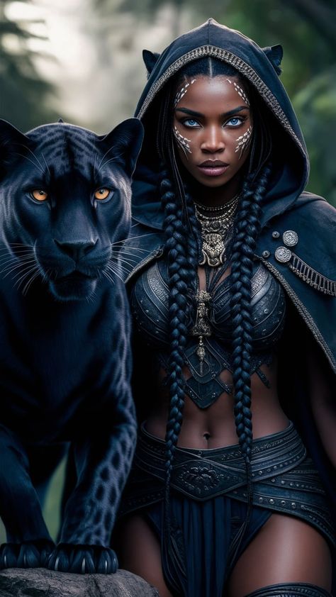 Ideogram Black Panther Warrior Women, Black Panther Costume Woman, Black Female Warrior Art, Warrior Female Art, Black Female Warrior, Female Black Panther, Egyptian Warrior, Black Warrior, Black Siren