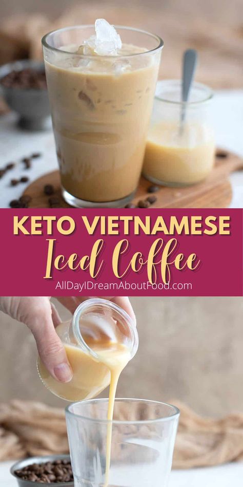 Keto Cold Coffee Recipes, Low Carb Cold Coffee Drinks, Keto Soul Food Recipes, Low Carb Vietnamese Recipes, Easy Keto Iced Coffee, Low Carb Iced Coffee Recipes At Home, Keto Iced Coffee Recipe, Keto Iced Coffee, Egg Coffee Vietnamese