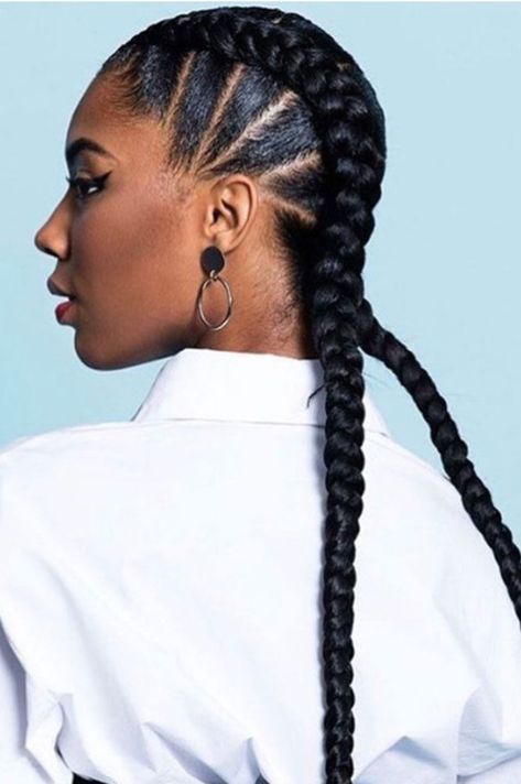 French Braid Styles, Two Braid Hairstyles, Twisted Hair, Feed In Braids Hairstyles, Long Box Braids, French Braid Hairstyles, Feed In Braid, Braids With Extensions, Two Braids