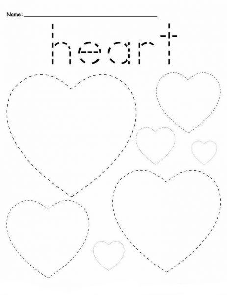 Shapes Tracing Worksheets | Worksheet School Shapes Lesson Plan, Heart Worksheet, Heart Tracing, Shape Worksheet, Printable Hearts, Shapes Tracing, Preschool Valentines Activities, Shape Worksheets For Preschool, Shapes Lessons