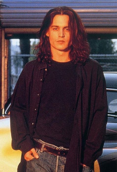 epiphany on Twitter: "young johnny depp with long hair is so !!!… " Johnny Depp Long Hair, 90s Fashion Men Outfits, Fashion Men Outfits, Hair Shag, 90s Johnny Depp, Spiky Haircut, Hairstyles 90s, Shaggy Haircut, Haircut 90s