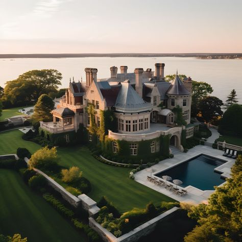 Taylor Swift House in Watch Hill Mansions In New York, Taylor Swift Mansion, Taylor Swift House Rhode Island, Newport Rhode Island Mansions, Luxury Lifestyle House, Mansion On A Hill, Old Money Mansion, Celebrity Houses Mansions, Historical Mansion