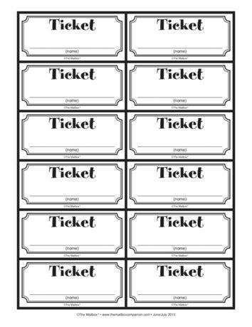 Tickets, Lesson Plans - The Mailbox in 2022 | Coupons for boyfriend, Coupon book, Bullet journal lettering ideas Raffle Tickets Printable, Printable Tickets, Coupons For Boyfriend, Paper Toys Template, Ticket Template, The Mailbox, Love Coupons, Raffle Tickets, Bullet Journal Lettering Ideas