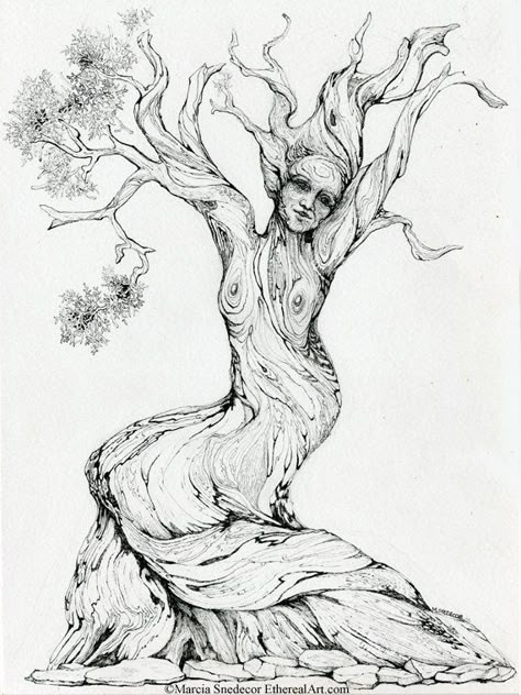 Roots Drawing, Tree Drawings, Landscape Pencil Drawings, Juniper Tree, Tree Tattoos, Twisted Tree, Tree Drawings Pencil, Tree Tattoo Designs, Original Ink Drawing