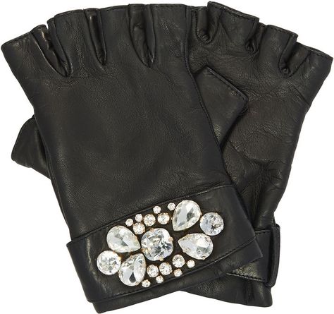 Henri Bendel Crystal Fingerless Gloves Beaded Gloves, Black Fingerless Gloves, Fantasy Clothes, Gloves Black, Henri Bendel, Fantasy Clothing, Nappa Leather, Scarfs, Fashion Details