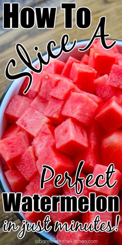 How to Cut Watermelon How To Cube A Watermelon, How To Serve Watermelon, Watermelon Tray Ideas, How To Serve Watermelon At A Party, How To Cut Up A Watermelon, Watermelon Basket Ideas, Easiest Way To Cut A Watermelon, Cut Watermelon For Party, How To Cut Watermelon For A Party