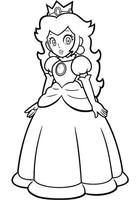 Beautiful Princess Peach from Super Mario Games Coloring Page - Free Printable Coloring Pages beecoloring #cutecats #cutelion #cutedrawing #awesomeoriolecoloringpage✏️ Coloring Pages For Kids Disney, Disney Printable Coloring Pages, Princess Coloring Pages For Kids, Princess Coloring Sheets, Super Mario Coloring, Easy Coloring Pages For Kids, Merry Christmas Coloring Pages, Mario Coloring, Coloring Pages Disney