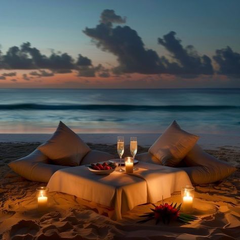 Romantic Beach Picnic, Bahamas Honeymoon, Nature Destinations, Billionaire Lifestyle Luxury Living, Romantic Nature, Peaceful Nature, Beach Dinner, Romantic Ideas, Dream Honeymoon