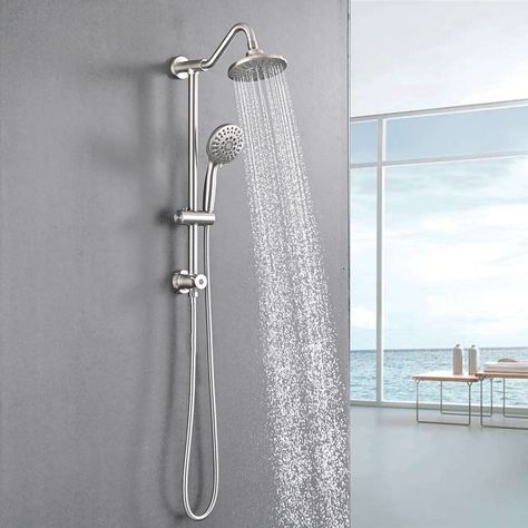 Rain Shower Head With Handheld, Rain Shower System, Power Shower, Dual Shower Heads, Shower Fixtures, Shower Faucet Sets, Slide Bar, Rainfall Shower Head, Handheld Shower Head