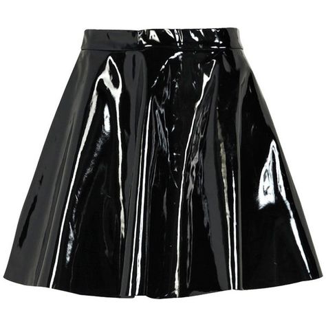 Boohoo Serena High Shine Patent Skater Skirt ($7) ❤ liked on Polyvore featuring skirts, bottoms, black, faldas, wet look skirt, shiny skirt, skater skirt, patent skirt and circle skirt Patent Leather Skirt, Skirt Circle, Shiny Skirts, Circle Skirts, Skater Skirts, Catty Noir, Peplum Tops, Outfit Png, Leather Skirts