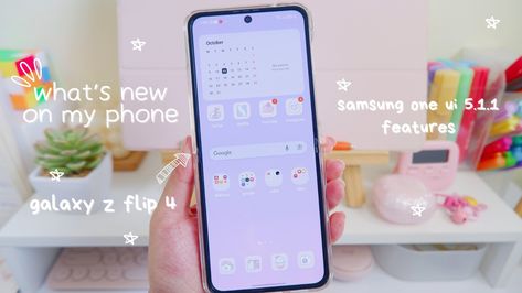 hi guys! I have a new video upload. 😊 "what's new on my on my z flip 4 🥨 + samsung one ui 5.1 features | aesthetic purple theme 🍡" you can watch the full video on my Youtube channel | link in bio 🔗 #galaxyzflip4 #aesthetic #whatsonmyphone New Samsung, Purple Themes, Whats New, Purple