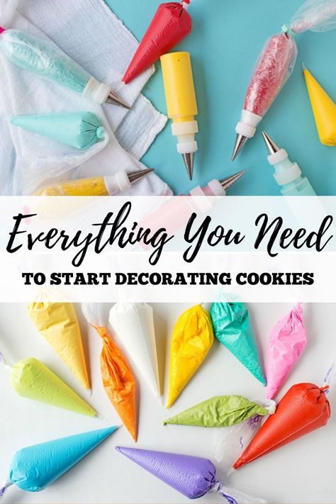 Learning how to decorate cookies? Here is a list for the basic supplies that any new cookie decorator needs! #cookiedecorator #cookiedecoratingbasics #thebearfootbaker How To Make Cookies To Decorate, How To Display Decorated Cookies, Custom Cookies Diy, Learning To Decorate Cookies, How To Decorate Sugar Cookies Christmas, How To Decorate Cutout Cookies, How To Make Designer Cookies, Iced Cookies Tutorial, Cookie Decorating How To