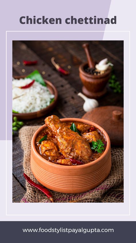 Chicken Curry Photography, Biryani Photography, Chicken Chettinad, South Indian Curry, Curry Photography, Chettinad Chicken, Food Posters, Indian Recipe, Chicken Masala