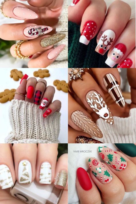 Christmas Nails Nail Art, Christmas Naildesign, Christmas Nail Designs Holiday, Christmas Nail Polish, Nail Art Noel, Red Christmas Nails, Christmas Nail Art Designs, Christmas Nails Acrylic, Winter Nail Art