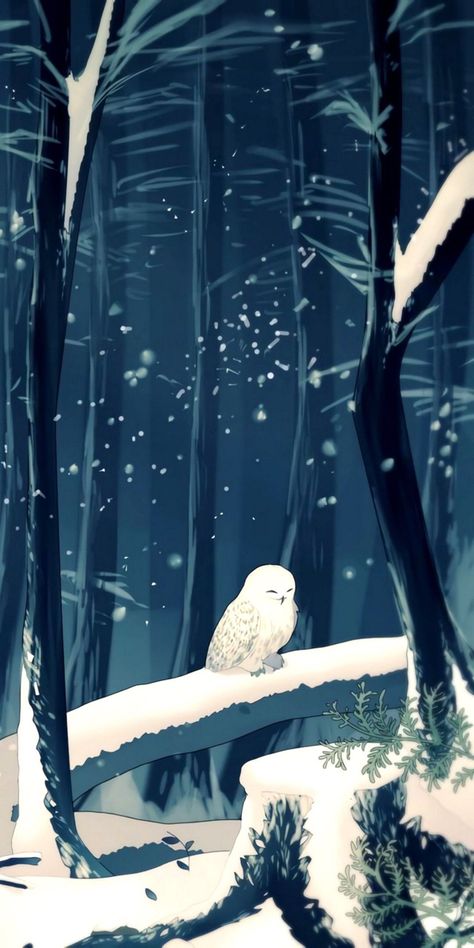 Owl Wallpaper, Winter Illustration, Forest Illustration, Winter Wallpaper, Snowy Owl, Wow Art, Winter Art, Owl Art, Art And Illustration