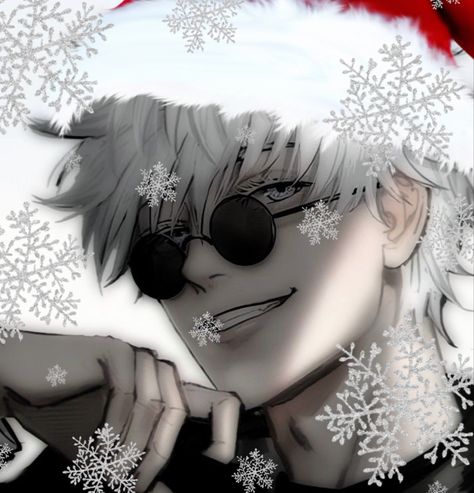 Christmas Gojo Satoru, Christmas Gojo Wallpaper, Cute Christmas Profile Pictures, Gojo Christmas Wallpaper, Gojo Satoru Christmas Pfp, Pfp Icons Christmas, Sukuna Christmas Pfp, Gojo Satoru Christmas, Gojo Christmas Pfp