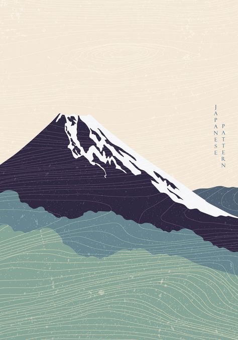 #Mountain #background #wood #texture #vector. #Abstract #pattern #Asian #style. #Fuji #mountain #Cloud. #Japanese #template. #Oriental #poster #design. Cloud Japanese, Background Wood Texture, Gunung Fuji, Minimalist Poster Design, Japan Graphic Design, Japanese Mountains, Fuji Mountain, Asian Landscape, Cloud Illustration