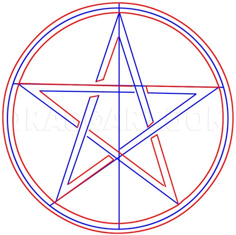 How To Draw A Pentagram, Step by Step, Drawing Guide, by Dawn | dragoart.com How To Draw Pentagram, Pentacle Art, Wicca Pentacle, Witch Pentacle, Small Painting Ideas, Symbols And Their Meanings, Art 2023, Occult Symbols, Eclectic Witch