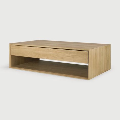 Ethnicraft Nordic Premium Material Floor Shelf Coffee Table with Storage | Perigold Nordic Coffee Table, Solid Oak Coffee Table, Solid Oak Furniture, Floor Shelf, Coffee Table With Drawers, Oak Coffee Table, Solid Wood Flooring, Sideboard Console, Oak Furniture