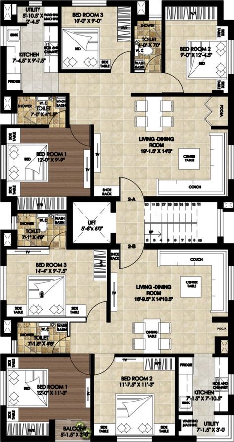 5 Bhk Bungalow Plan, 2bhk And 3bhk Apartment Floor Plan, 2 Unit Apartment Building Plans, 2 Apartment Building Plan, 3 Unit Apartment Building Floor Plans, 3bhk Apartment Plan, 6 Unit Apartment Building Plan, 2 Bedroom Apartment Floor Plan Modern, 2 Bhk Flats Plan