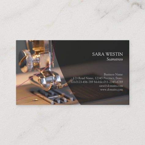 Seamstress Tailor Sewing Business Card logode Sewing Business Logo, Design Company Names, Logo Maker App, Best Logo Maker, Dress Maker, Beautiful Logos Design, Visiting Card Design, Sewing Business, Best Logo